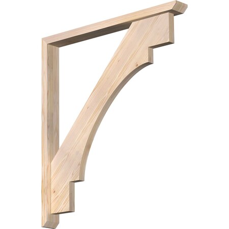 Ekena Millwork Merced Slat Smooth Bracket w/ Offset Brace, Douglas Fir, 3 1/2"W x 34"D x 38"H BKT0402X34X38MRC06SDF